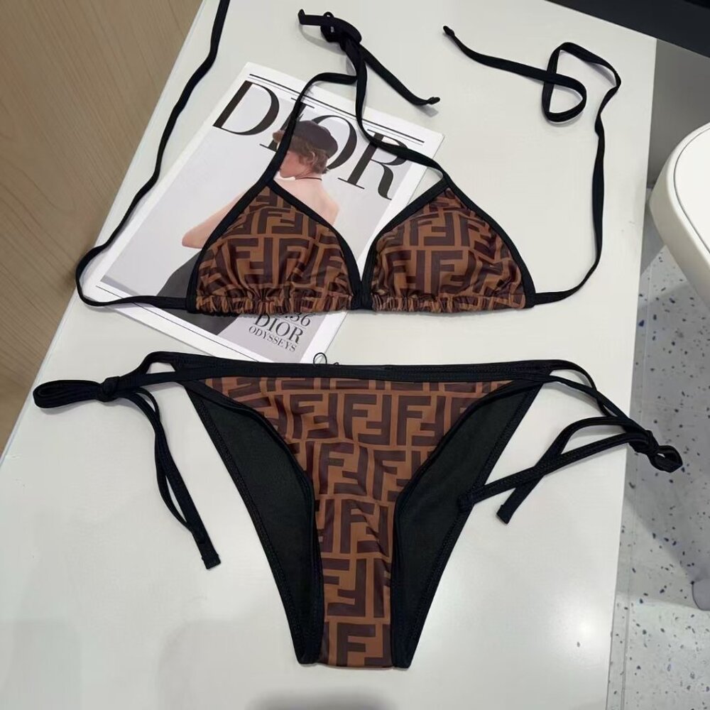 Fendi Women's Brown Bikini Set